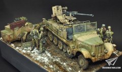 On the muddy road-Ardennes 1944--1/35 Sd.Kfz.6/2场景