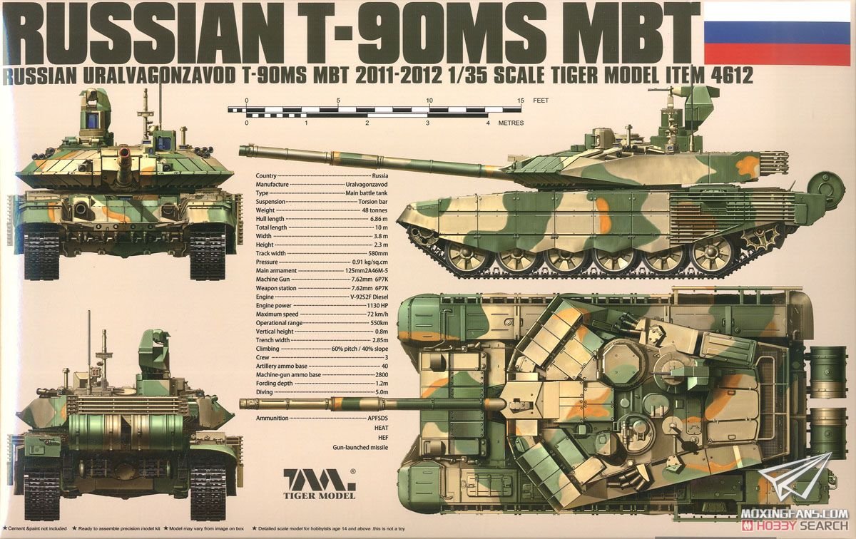 <font color='#CC0000'>【TIGER MODEL 4612】1/35 俄罗斯T-90MS主战坦克评测</font>