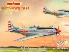 【小号手】新品：1/48 中国空军P-51D/K＂野马＂战斗机