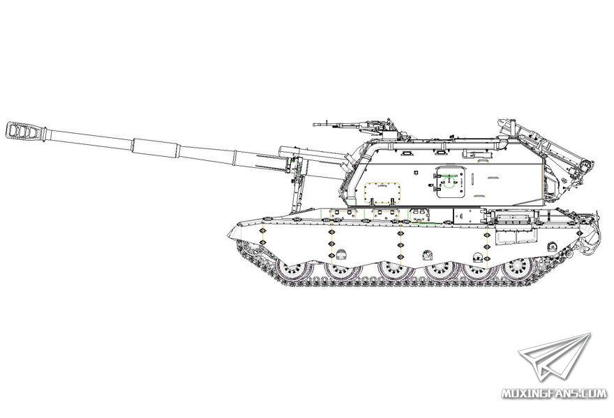 【小号手】新品:1/35 俄罗斯2s19m2自行火炮