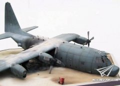 1/48 MC-130H特种作战飞机坠毁场景