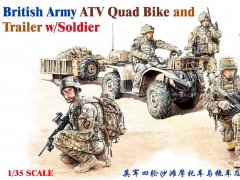 【威骏 CB35207】新品：1/35 英军四轮沙滩摩托车与拖车及兵员组