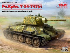 【ICM 35370】1/35 德国 Pz.Kpfw. T-34-747(r) 坦克缴获型