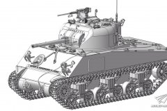 【红星】新品：1/35 谢尔曼M4A2(75)中型坦克