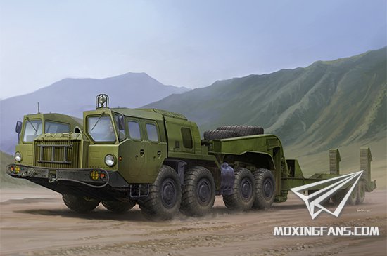 maz7410军用牵引车牵引chmzap-5247g半挂车 比例:1/35      :01056