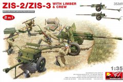 【MINIART 35369】新品：1/35 苏联ZIS-2/ZIS-3反坦克炮2in1附拖车及兵人