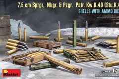 【MINIART 35375】新品：1/35 7.5cm炮弹、弹壳及弹药箱