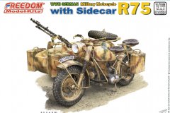 【自由 16005】新品：1/16 BMW R75 挎斗摩托车
