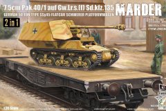 [ZIMI ZM35075]新品：1/35 黄鼠狼1反坦克炮及50吨平板拖车