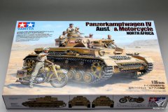 [田宫 25208]1/35 北非四号坦克F及摩托车开盒评测