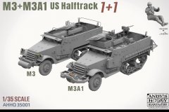 [ANDY'SHOBBY 35001]新品：1/35 M3/M3A1半履带车1+1