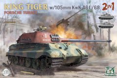 【TAKOM 2178】1/35 虎王坦克保时捷炮塔附105mm火炮2in1开盒评测